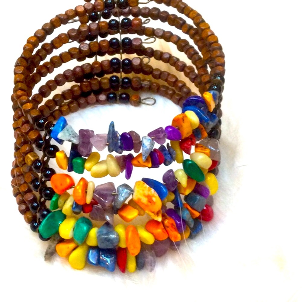 - - Wrap bracelet with assorted stones